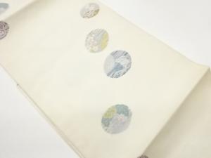 千鳥・梅・兎・葡萄模様織出し夏用名古屋帯